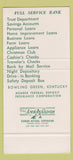 Matchbook Cover - Citizens National Bank Bowling Green KY WEAR 30 Stk SAMPLE