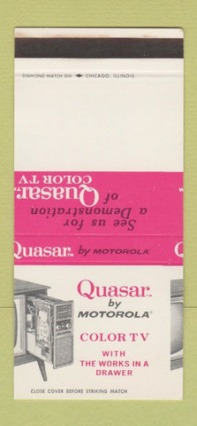 Matchbook Cover - Quasar TV Motorola MISCUT 30 Stk SAMPLE
