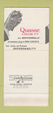 Matchbook Cover - Quasar TV Motorola MISCUT 30 Stk SAMPLE