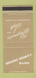 Matchbook Cover - Rogers County Bank Claremore OK 30 Stk SAMPLE