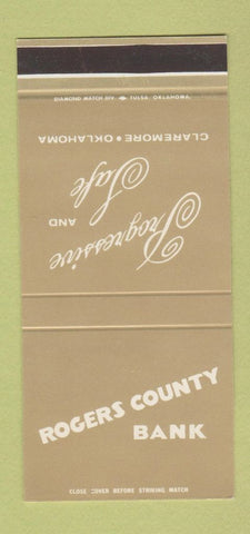 Matchbook Cover - Rogers County Bank Claremore OK 30 Stk SAMPLE