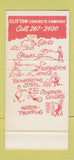 Matchbook Cover - Clifton Concrete Cleveland OH truck 30 Stk SAMPLE