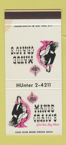 Matchbook Cover Maude Craig's Restaurant Great Neck LI NY STAINED 30 Stk SAMPLE