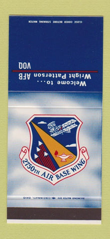 Matchbook Cover - Wright Patterson Air Force Base 2750th Wing 30 Stk SAMPLE
