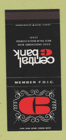 Matchbook Cover - Central Bank West Palm Beach FL WEAR 30 Stk SAMPLE