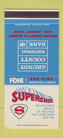 Matchbook Cover - Grundy County National Bank Morris IL 30 Stk SAMPLE