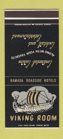 Matchbook Cover - Viking Room Ramada Hotel Champaign IL 30 Stk SAMPLE