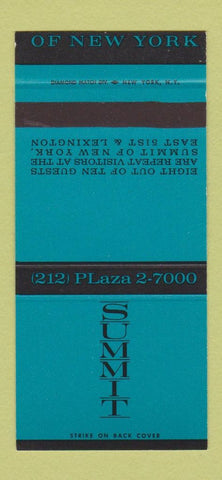 Matchbook Cover - Summit Hotel New York CIty 30 Stk SAMPLE