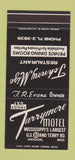 Matchbook Cover - Tarrymore Motel Jackson MS 30 Stk SAMPLE