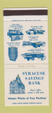 Matchbook Cover - Syracuse Savings Bank NY 30 Stk SAMPLE