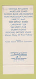 Matchbook Cover - Syracuse Savings Bank NY 30 Stk SAMPLE