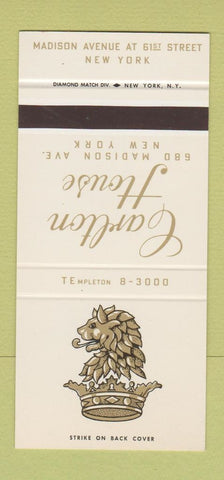 Matchbook Cover - Carlton House Hotel New York City 30 Stk SAMPLE