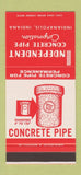 Matchbook Cover - Independent Concrete Pipe Corp Indianapolis IN 30 Stk SAMPLE