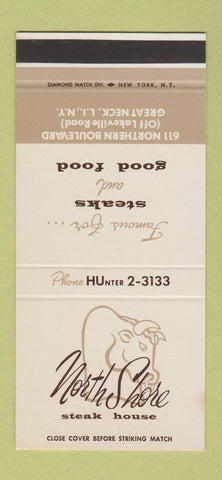 Matchbook Cover - North Shore Steak House Great Neck LI NY 30 Stk SAMPLE