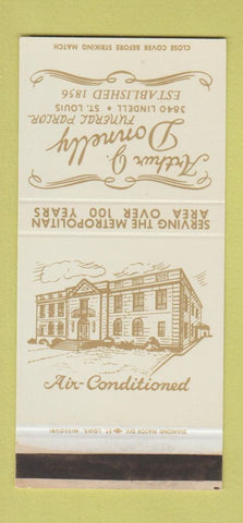 Matchbook Cover - Arthur Donnelly Funeral Home St Louis MO 30 Stk SAMPLE