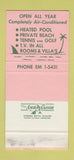 Matchbook Cover - Key Biscayne Hotel Miami FL 30 Stk SAMPLE