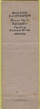 Matchbook Cover - Day Bros Building Contractor Bolton MA