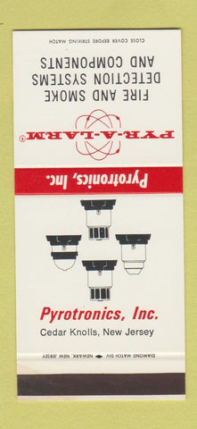 Matchbook Cover - Pyrotronics Cedar Knoll NJ fire smoke detecting 30 Stk SAMPLE