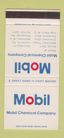 Matchbook Cover - Mobil oil gas Chemical Azusa CA Beaumont TX 30 Stk SAMPLE