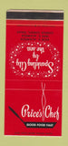 Matchbook Cover - Price's Chef Restaurant Corpus Christi TX WORN 30 Stk SAMPLE