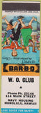 Matchbook Cover - W.O. Club Honolulu HI