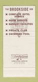 Matchbook Cover - Brookside Inn Waxahachie TX 30 Stk SAMPLE
