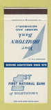 Matchbook Cover - 1st National Bank Hightstown NJ 30 Stk SAMPLE