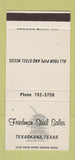Matchbook Cover - Friedman Steel Sales Texarkana TX 30 Stk SAMPLE