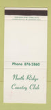 Matchbook Cover - North Ridge Country Club 30 Stk SAMPLE