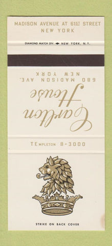 Matchbook Cover - Carlton House New York City Hotel 30 Stk SAMPLE