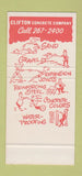 Matchbook Cover - Clifton Concrete Cleveland OH  30 Stk SAMPLE