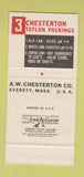 Matchbook Cover - Chesterton Mechanical Packings Everett MA WEAR 30 Stk SAMPLE