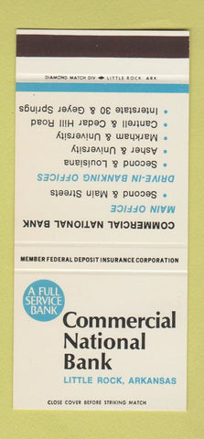 Matchbook Cover - Commercial National Bank Little Rock AR 30 Stk SAMPLE