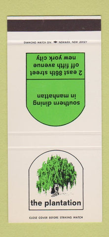 Matchbook Cover - The Plantation New York City 30 Stk SAMPLE