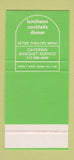 Matchbook Cover - The Plantation New York City 30 Stk SAMPLE