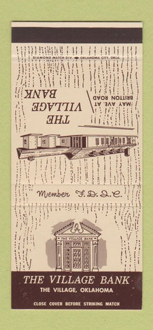 Matchbook Cover - The Village Bank The Village OK 30 Stk SAMPLE