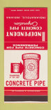 Matchbook Cover - Independent Concrete Pipe Indianapolis IN 30 Stk SAMPLE