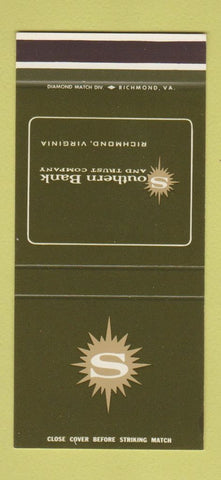 Matchbook Cover - Southern Bank and Trust Richmond VA 30 Stk SAMPLE