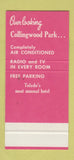 Matchbook Cover - Park Lane Hotel Toledo OH 30 Stk SAMPLE