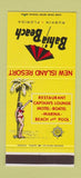 Matchbook Cover - Bahia Beach Ruskin FL resort girlie 30 Stk SAMPLE