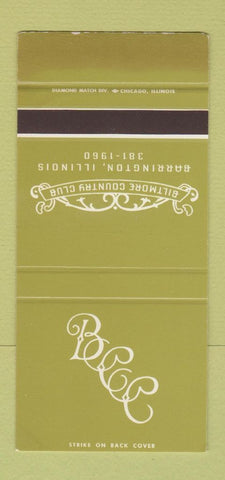 Matchbook Cover - Biltmore Country Club Barrington IL WEAR 30 Stk SAMPLE