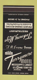 Matchbook Cover - Tarrymore Motel Jackson MS oil gas restaurant 30 Stk SAMPLE