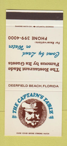 Matchbook Cover - The Captain's Table Deerfield Beach FL 30 Stk SAMPLE