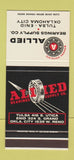 Matchbook Cover - Allied Bearings Tulsa Enid Oklahoma City OK 30 Stk SAMPLE