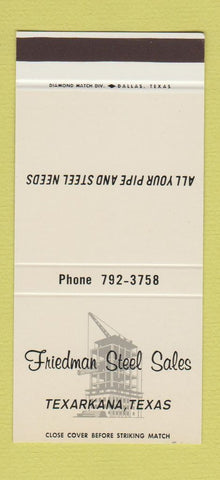 Matchbook Cover - Friedman Steel Texarkana TX 30 Stk SAMPLE