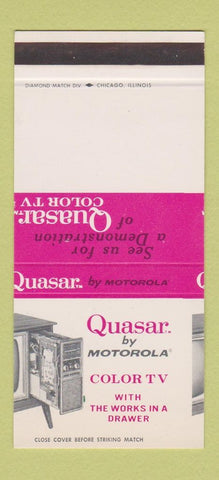 Matchbook Cover - Quasar TV Motorola MISCUT 30 Stk SAMPLE