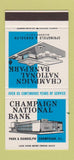 Matchbook Cover - Champaign National Bank IL 30 Stk SAMPLE