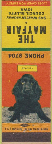 Matchbook Cover - The Mayfair Council Bluffs IA Spaniel