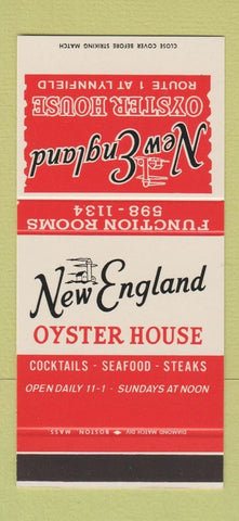 Matchbook Cover - New England Oyster House Lynnfield MA 30 Stk SAMPLE