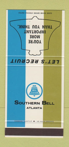 Matchbook Cover - Southern Bell Telephone 30 Stk SAMPLE